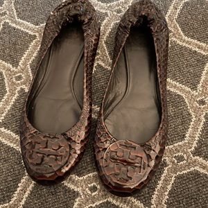 Tory Burch Snakeskin Flats